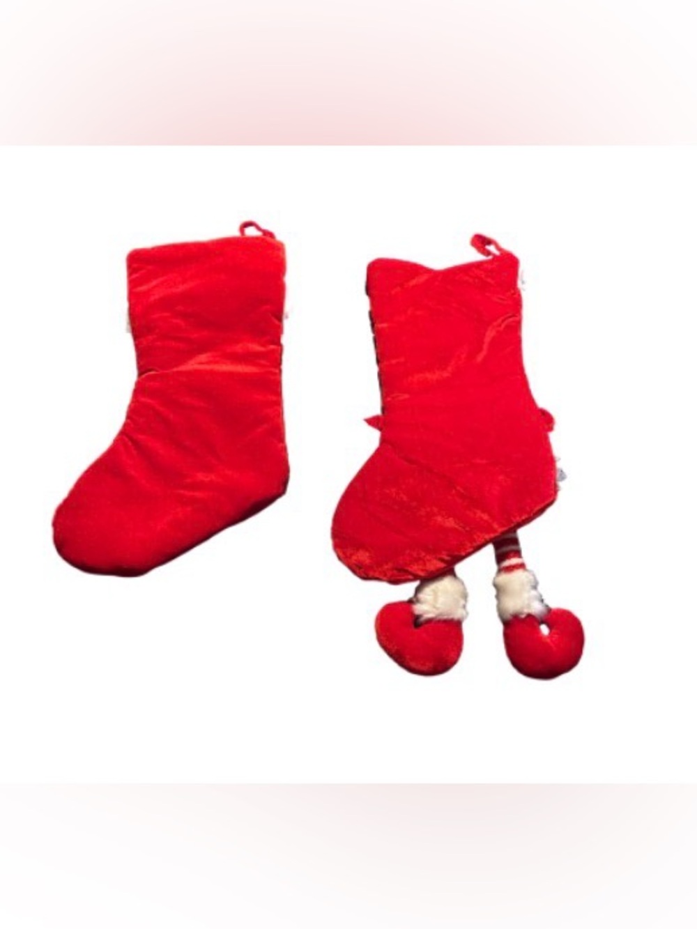 Festive Santa & Mrs. Claus Red Christmas Stockings - Picture 2 of 5